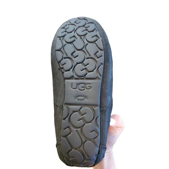 Mens Ugg slippers black with gray shearling size 7 - Picture 6 of 9